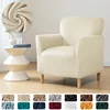 Elastic Solid Color Armchair Sofa Covers Velvet Stretch Club Chair Slipcovers Stretch Single Sofa Covers for Home Banquet Hotel 5