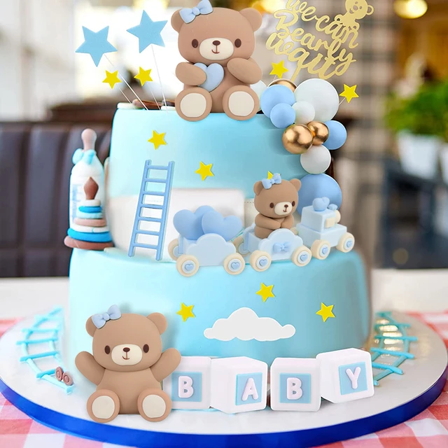 Peluche ours avec gateau d'anniversaire 20 cm