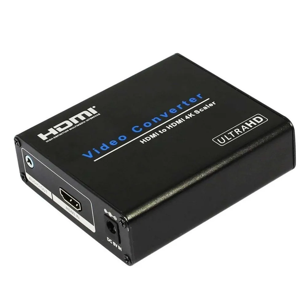 Amplificador escalador HDMI 4K a HDMI 4K, dispositivo con Zoom y audio