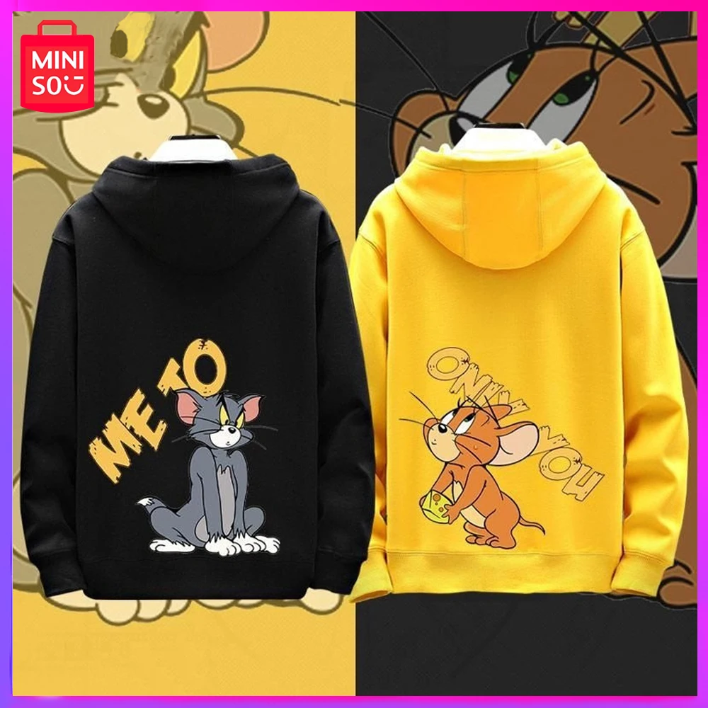 

Miniso Tom and Jerry Co-Branded Clothing Trend Special Couples Wear Men and Women Plus Fleece Hoodie Fashion Hooded Coat