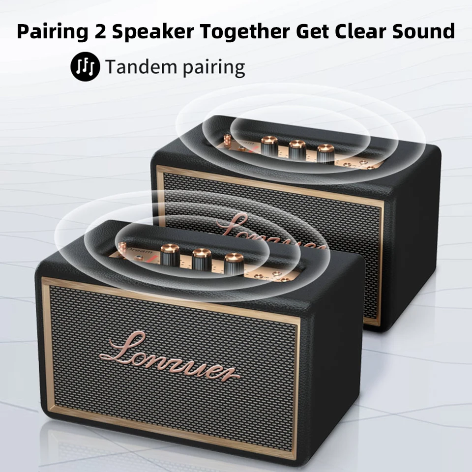 Lonzuer Class D Amplifier 80W Wireless Bluetooth Speaker 2.1 Channel Wooden For Home Subwoofer Desktop Sound Audio Speaker 5