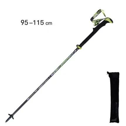 Carbon Fiber Folding Trekking Pole Ultralight Collapsible Trail Running Walking Stick Outdoor Camping 2 Piece