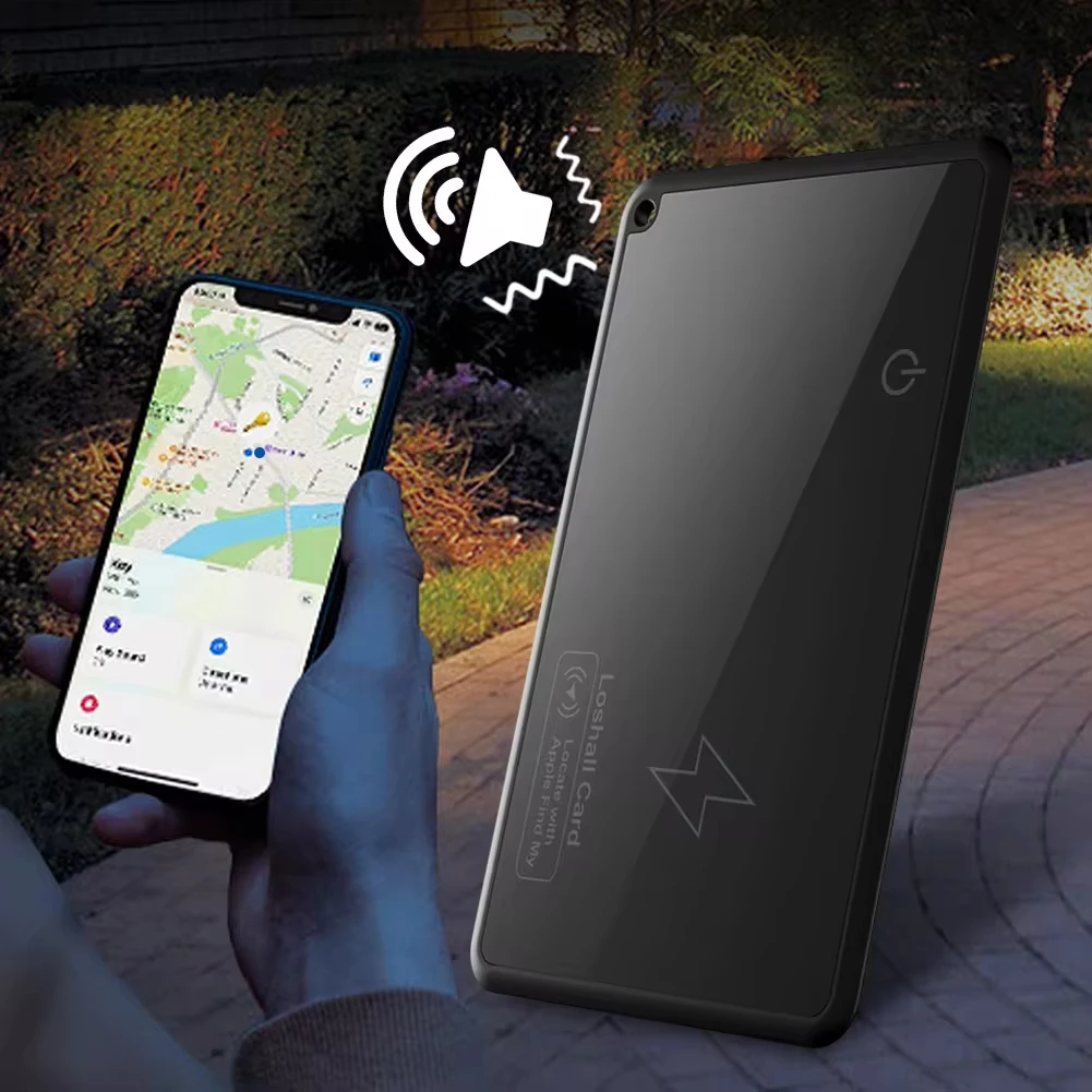 Wireless Charging Wallet Tracker Card Waterproof Work with Apple Find My App Wallet Finder Smart Card Tracker for Purse Passport
