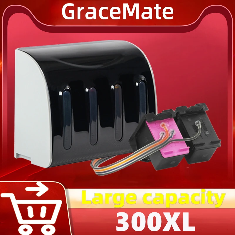 

Чернильная система GraceMate 300XL для замены картриджа HP 300, СНПЧ для принтера Deskjet D1660 D2560 D2660 D5560 F2420 F2480