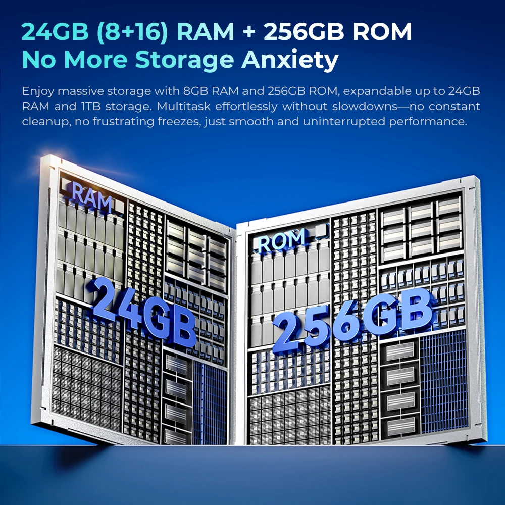 Oukitel C60 PRO smartphone 10000mAh Battery 24GB+256GB 6.88"HD 90Hz Android 15 13.4nm 36mm Powerful Speaker cell phone view 6