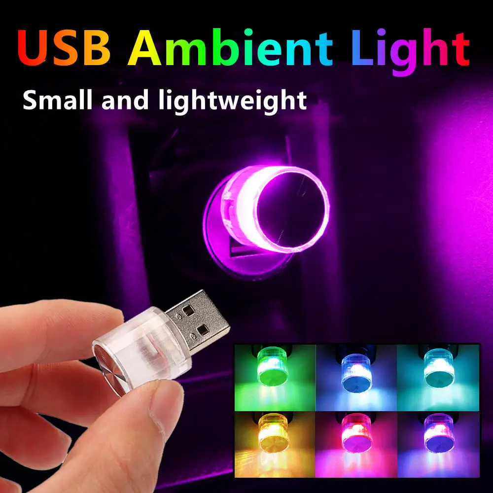 

Car Mini Light USB Plug LED Atmosphere Lights Auto Decorative Lamp Emergency Light PC Mobile Power Auto Interior Night Light