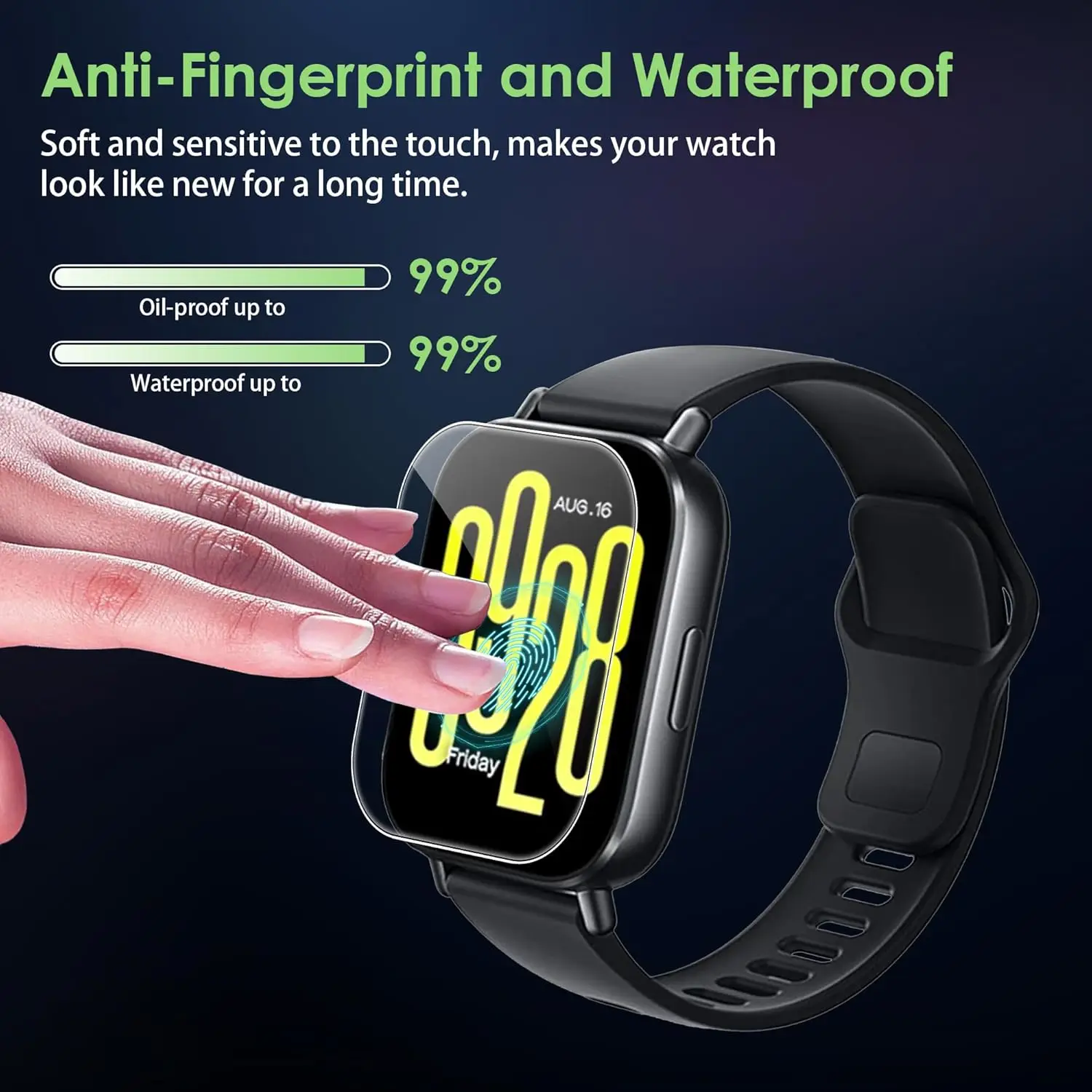Premium 9H Tempered Glass Screen Protectors for Smartwatches - Anti-Scratch and Durable