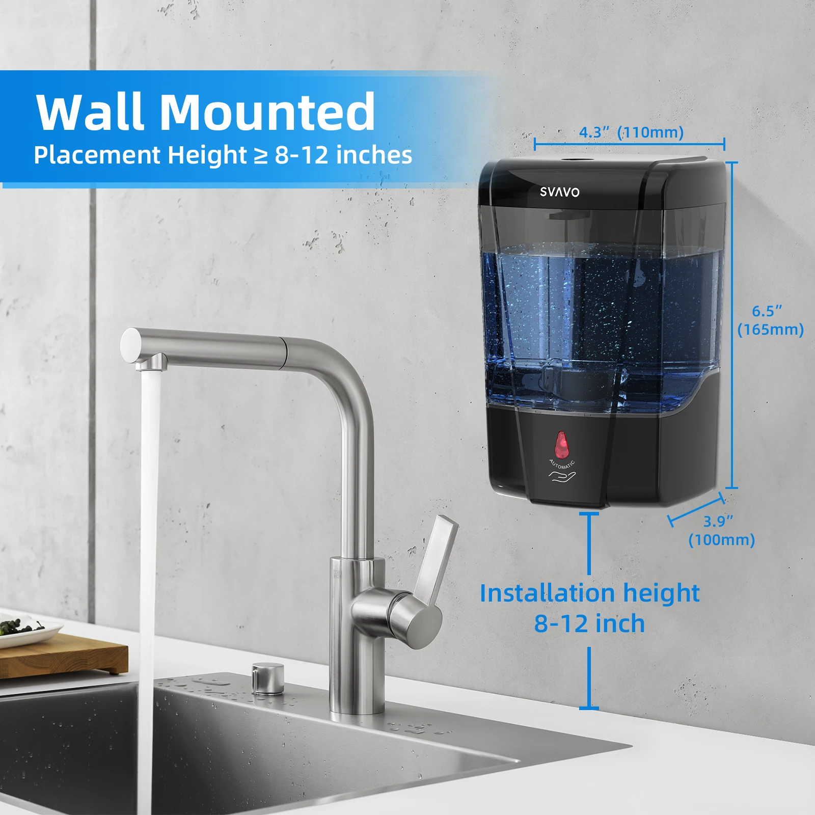 SVAVO Auto Soap Dispenser Hand Sanitizer Dispenser Wall Mount