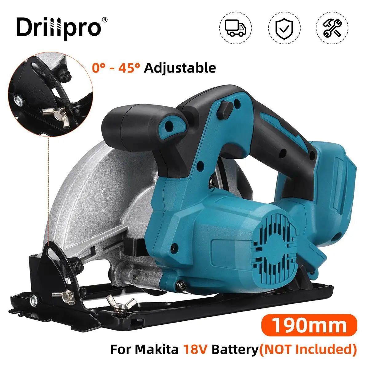 

Drillpro 18V Brushless Electric Circular Saw 1200W 5000RPM Electric Woodworking Cutting Power Tool for Makita 18V Battery