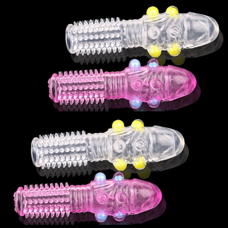 Male Sex Toys Reusable Penis Sleeve Dotted Beads Cock Ring Cover