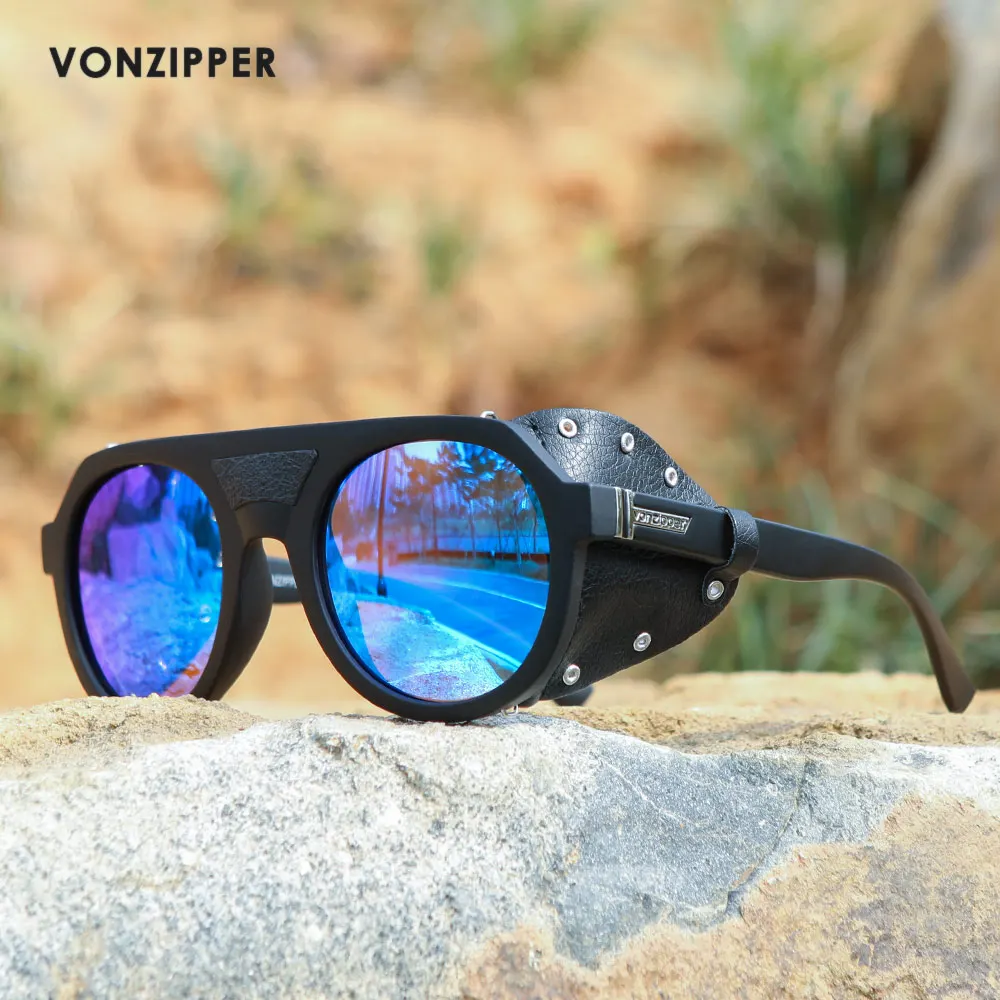 

VonZipper PSYCHWIG Sunglasses Brand Polarized Mens Sports Sun Glasses Fishing Party eyewear Round UV400 5 Colors With Case