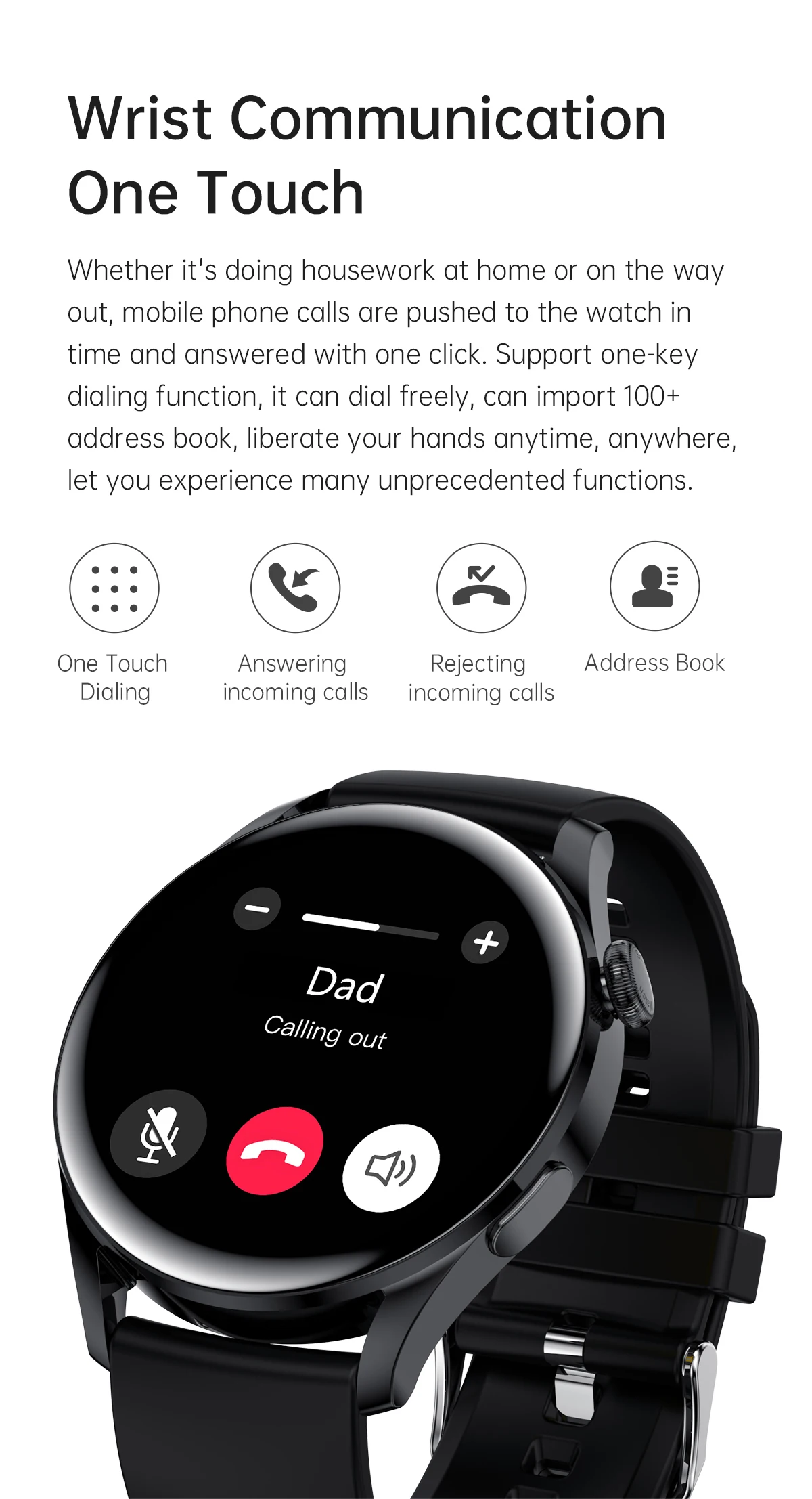 2022 Body temperature Bluetooth-compatibl calling Music control Heart rate Blood pressure  A variety of sports mode Smart watch