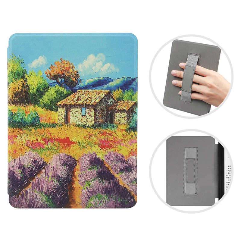 Premium Leather E-Reader Case with Screen Protector and Hand Strap, Auto Wake/Sleep Feature