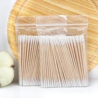 100/300 Pcs Disposable Ultra-small Cotton Swab Brush Lint Free Micro Wood Makeup Brushes Eyelash Extension Glue Removing Tools 1
