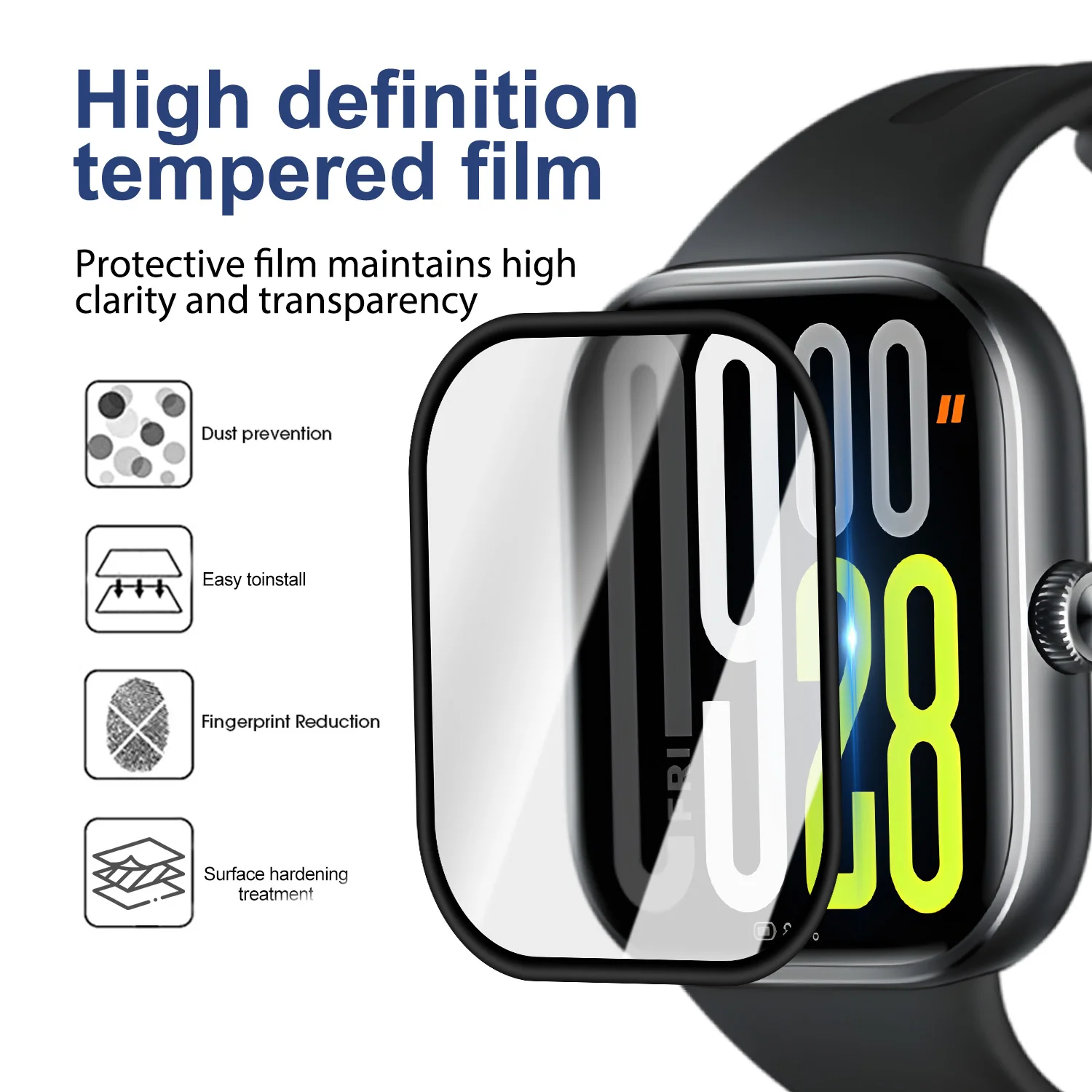 3D Curved Screen Protector for Smartwatch - Anti-Scratch, Waterproof, Flexible Film (1-5 Pack)