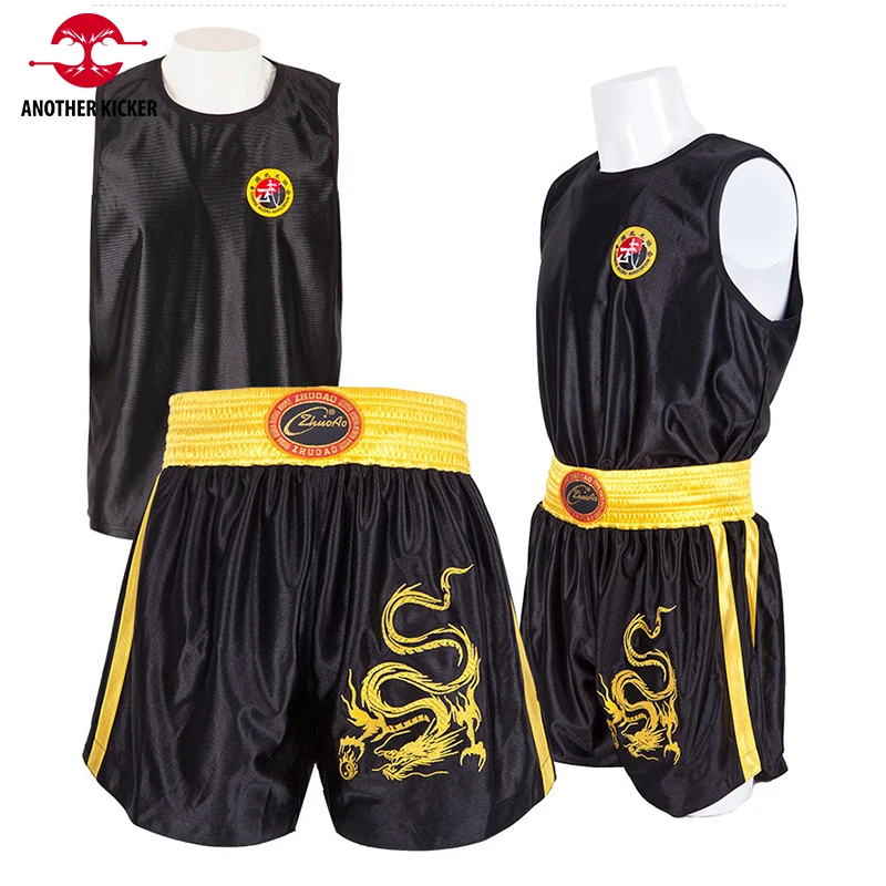 Boxing Shorts and Singlet Set Men Women Kids Muay Thai Shorts MMA T Shirt Vest Sanda BJJ Martial Arts Fight Kickboxing Uniform mma shorts
