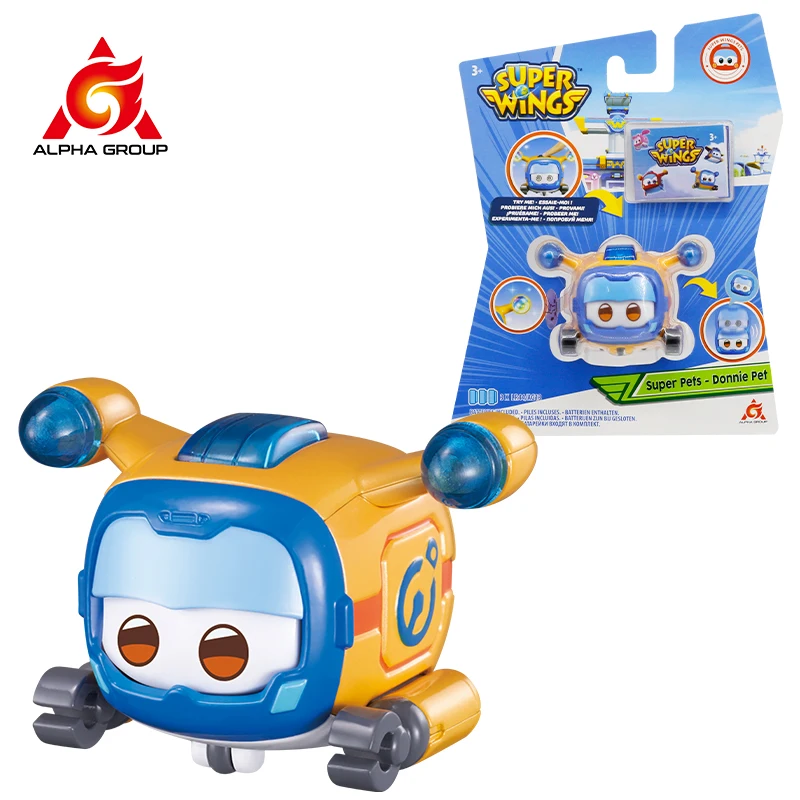 thumbnail image 1 of Super Wings Super Pet-Tino - Dinosaurio mascota con luz brillante, desliza la cara para cambiar las emociones, figuras de acción apilables, juguete de regalo para niños, 1 of 5