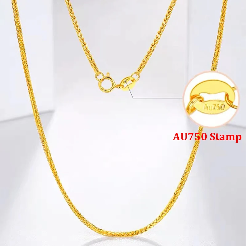 YUNLI Real 18K Gold Necklace Match Pendant Chain Solid AU750 Chopin ...