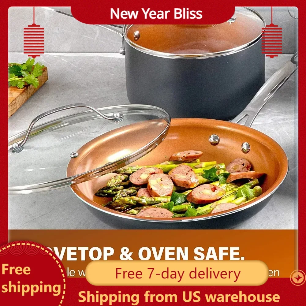 

Electric Skillet Diamond Pots and Pans Set Nonstick Cookware Set Includes Skillets Fry Pans Stock Pots Electric Frying Pan Home