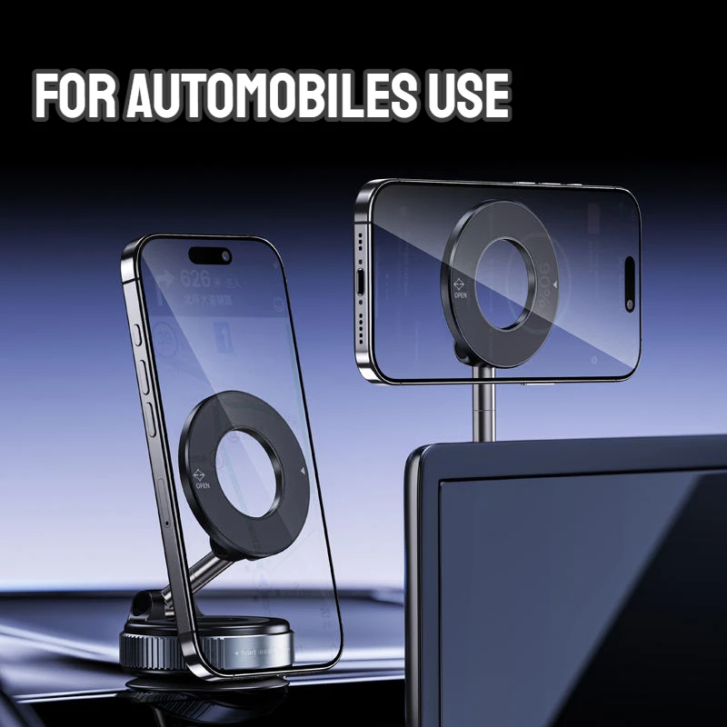 Ultra-Stable Magnetic Car Phone Mount with 360° Rotation - Sleek Minimalist Dashboard Stand