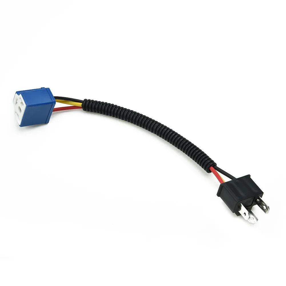 

2pcs/kit H4 socket connector 9003 Bulb For car For motorcycle Headlight Wiring Harness Blue+Black Heat resistance