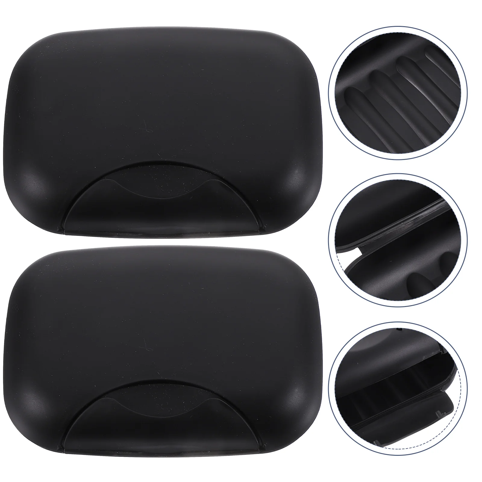2Pcs Travel Soap Box Sealing Waterproof Seal Buckle Portable Soap Dish Soap Basket Soap Holder for Men Women Home Black 5