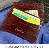 Custom Name Monogram Luxury Genuine Leather Men Wallet Card Holder Crocodile Pattern Gift for Girlfriend Boyfriend Friend Her 1