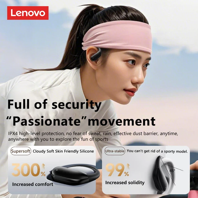 Lenovo XT55 LP75 XT80 Auricolari wireless Bluetooth 5.4 Batteria a lunga durata Cuffie stereo HiFI Cuffie sportive con cancellazione del rumore 2