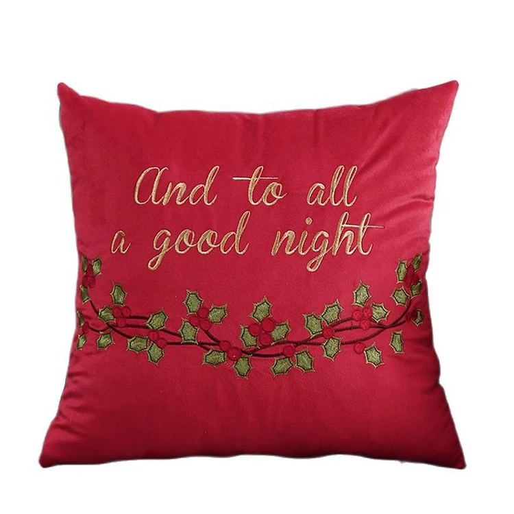 Christmas Decoration Cushion Cover 45x45cm 30x50cm Christmas Tree Snowflake Embroidery Pillow Case Red Green Square Pillow Cover