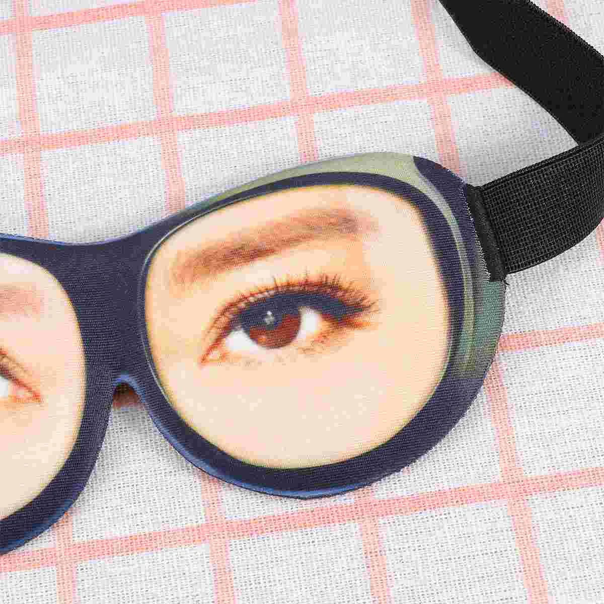 Creative Funny Glasses Eye Eyeshade 3D Stereoscopic Spoof Sleeping Eyeshade for Home Travel Outdoor Pretend to be Graceful 3
