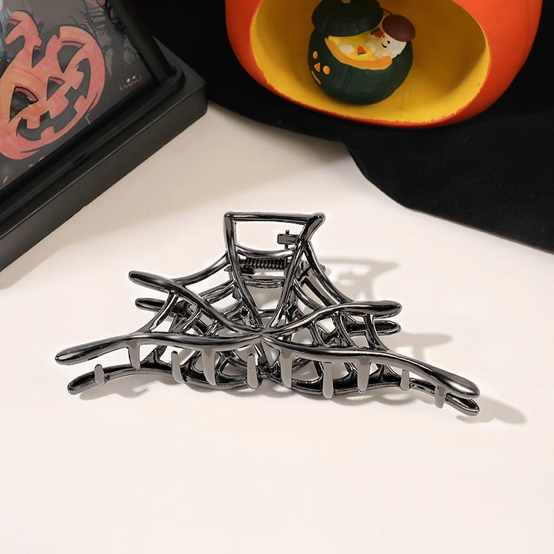 Punk Spinnennetz Metall Haar Krallen Clips Legierung Halloween Haar Krallen Clips schwarz Silber Farbe Haarnadel für dünnes Haar Haar Zubehör – Detail 14