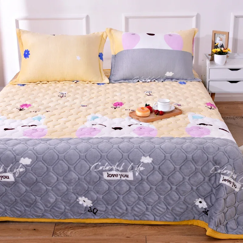 Coral Fleece Blanket, Student Dormitory Bed Cover, Warm, Student, Office Nap Sheet, Single Piece Flannel, Winter, 1Pc