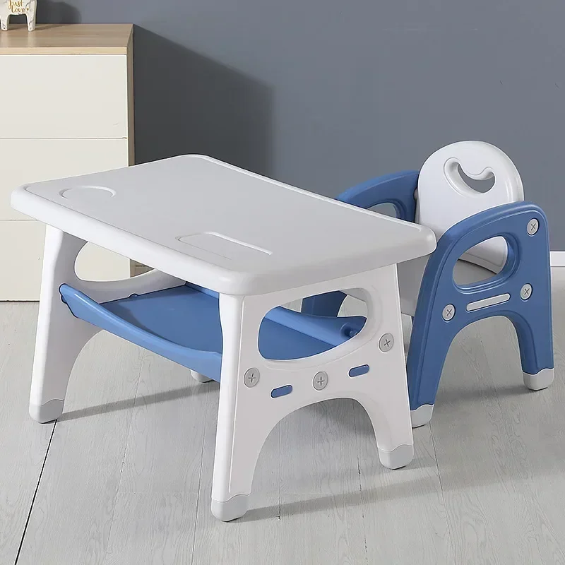 Hooki Children's Tables and Chairs Combination Set Household Kindergarten Writing Square Table and Chair Combination Baby Learni