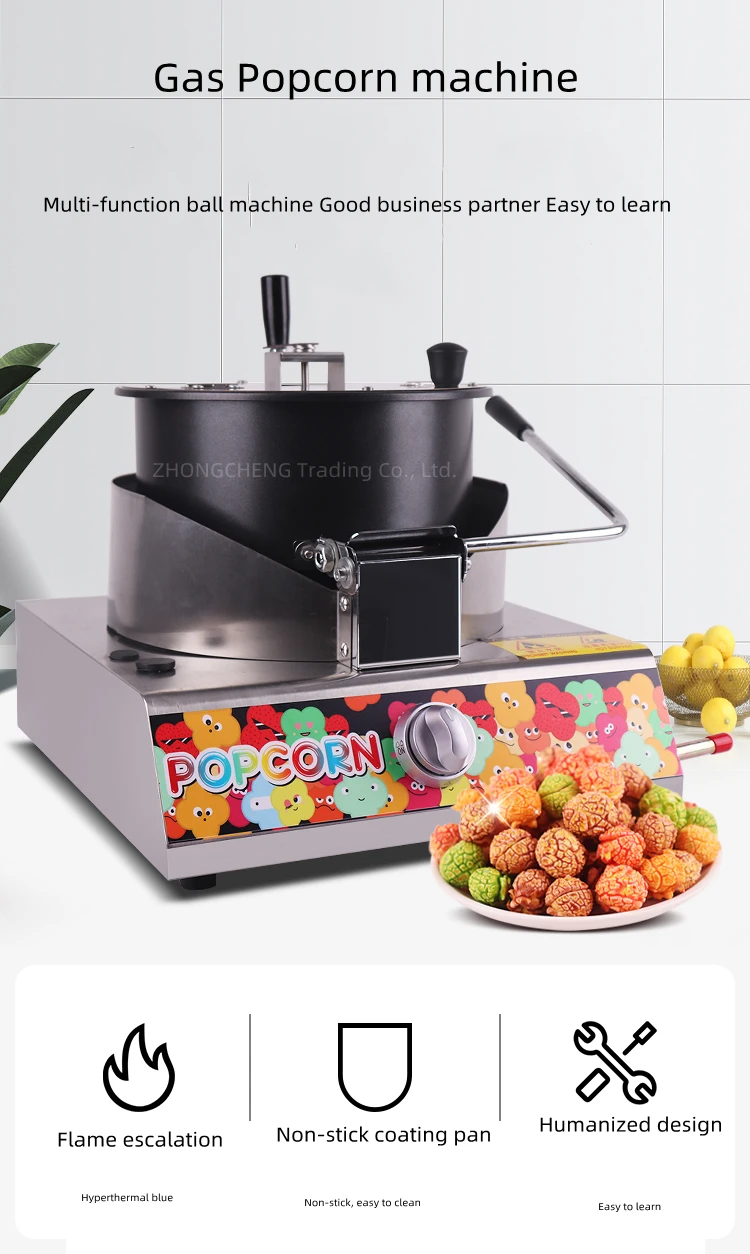 Description Picture 3 of itemPopcorn maker gas-fired table-top commercial stall-setting hand-operatedSpherical Butterfly Popcorn pot machine