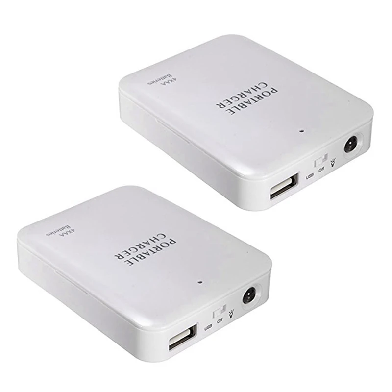 

HOT-2X Portable USB Power Bank Charger Battery External Packing Box Battery Battery Charger Emergency Charger Charger 4X AA