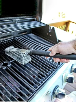 1PC Grill Cleaning Brush BBQ Tool Grill Brush 3 Stainless Steel Brushes In 1 Cleanin Bbq Accessories Best Cleaner Barbecue 1
