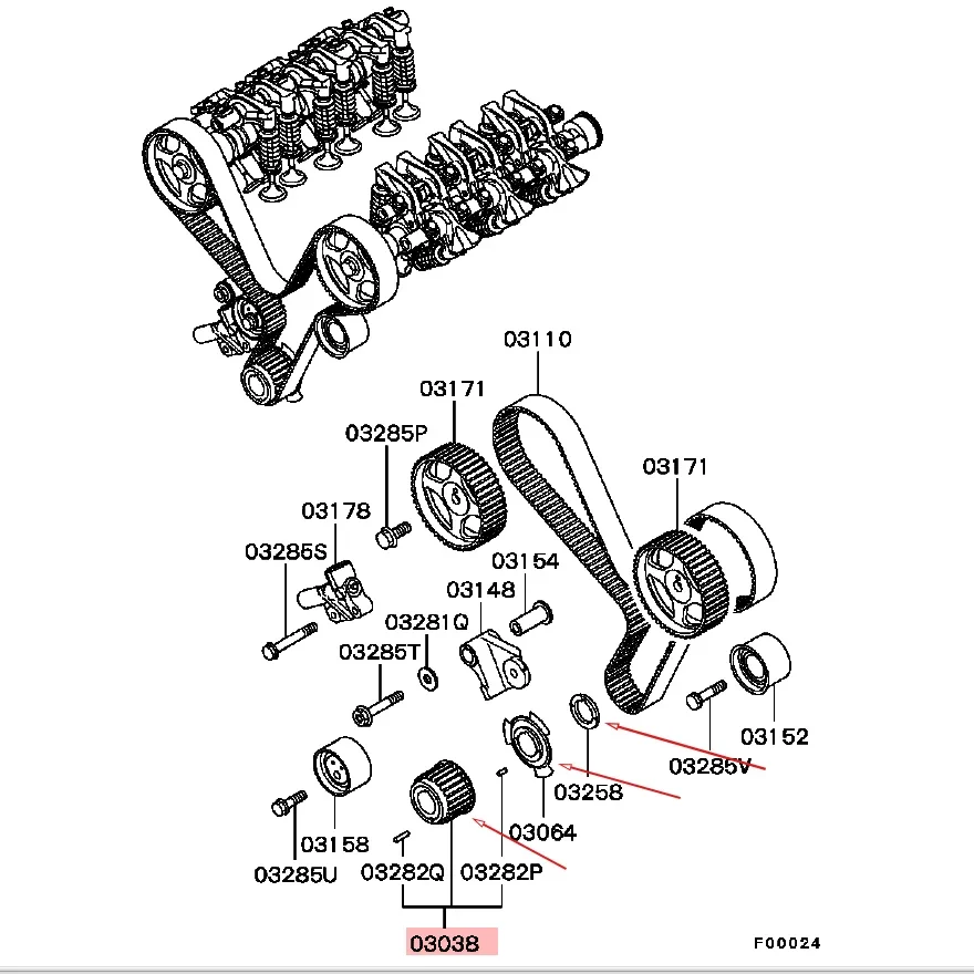 1 Set Crankshaft Gear and Blade and Seal For Mitsubishi Pajero V43 V73 V77 V97 L200 Triton 6G72 6G74 MD184894 MD184901 MD309036
