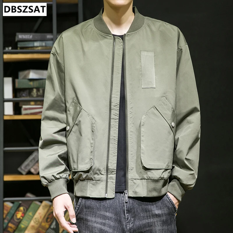 

Куртка-бомбер мужская приталенная, однотонная, весна 2023