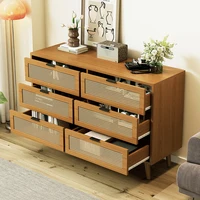 KOMHTOM chest of drawers with 6 Drawers Sideboard Wood Drawer