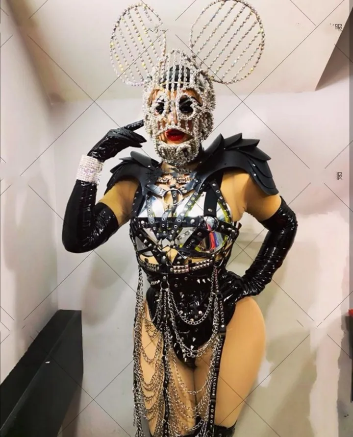 

Флэш-дрель в маске, украшенная полым доспехом, версия цепи, Высокая Вилка, соединенный костюм ГОГО для представлений