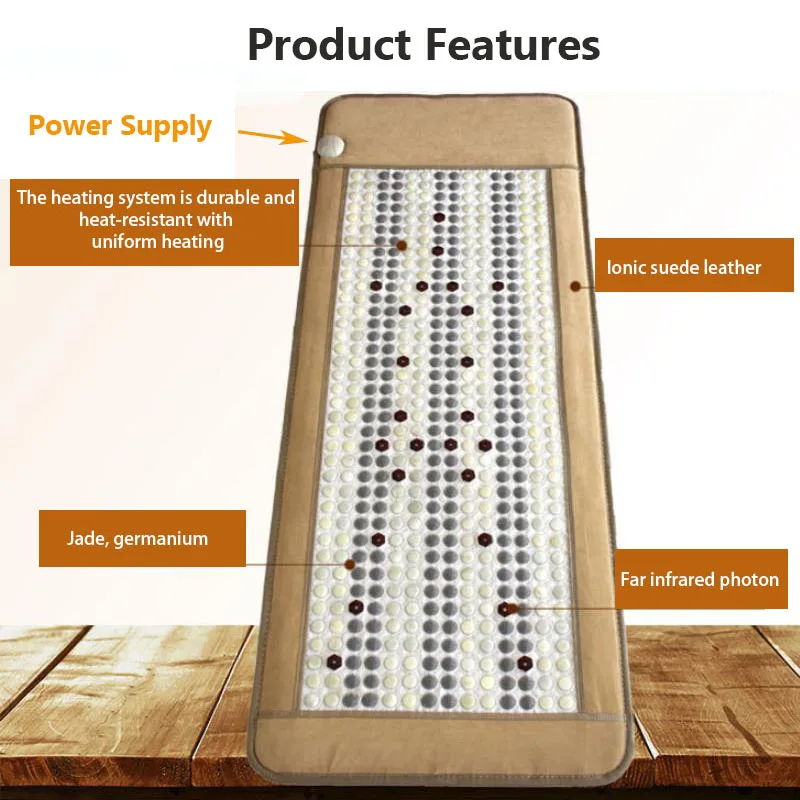 Photon Energy Electrothermal Massage Pad Jade Germanium Tourmaline Tourmaline Far Infrared Negative Ion Jade Heating Pad Home