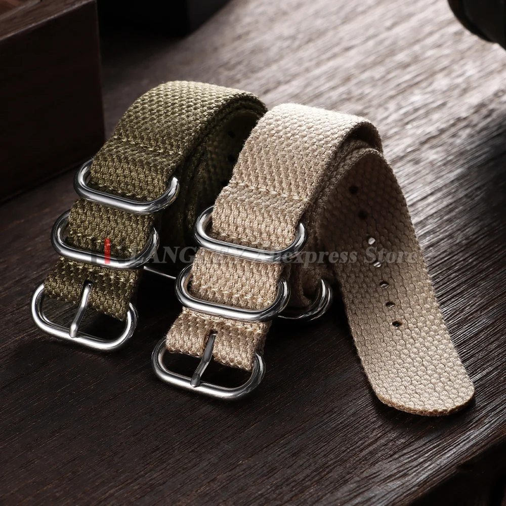 Cotton Nylon Military-Style Watch Strap - 20mm/22mm, Unisex Sport Wristband