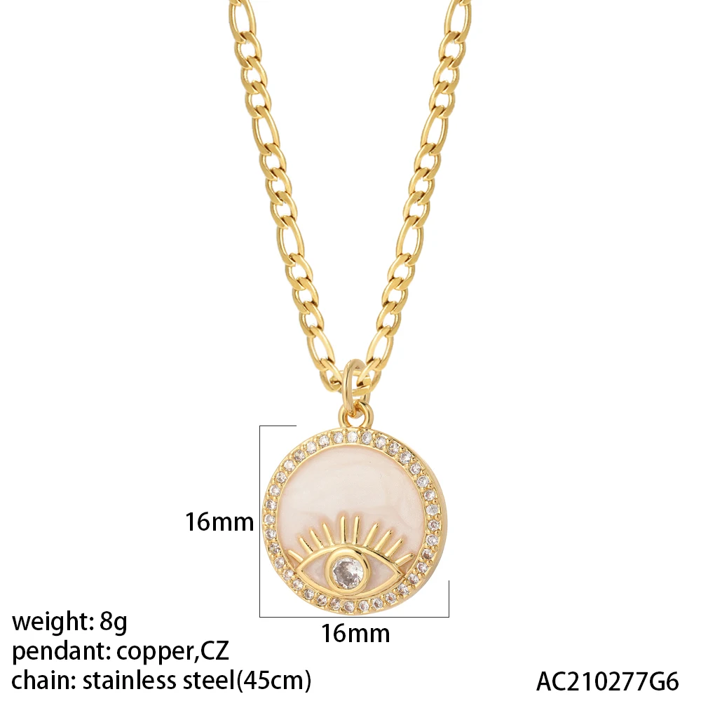 Süße Herz Donut Halskette für Frau Boho Mond Kragen böse blaue Auge Gold Farbe Edelstahl lange Kette neu in Schlangen halsbänder – Detail 9