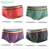 New high-end sexy underwear Men's Rainbow belt Low waist young u convex Metrosexual Boxers shorts Male elastic underpants 4Color 1