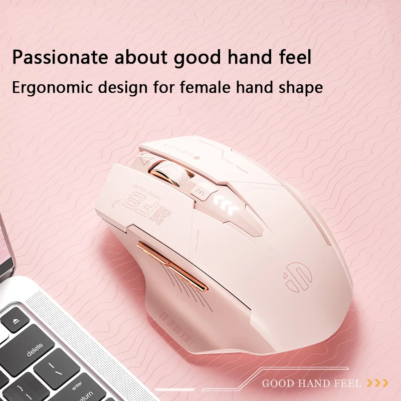 

New F8 2.4G Wireless Mouse Pink USB 2400dpi Silent Mouse Type-c Rechargeable Mause Gaming For Computer Game Accessory Girls Gift