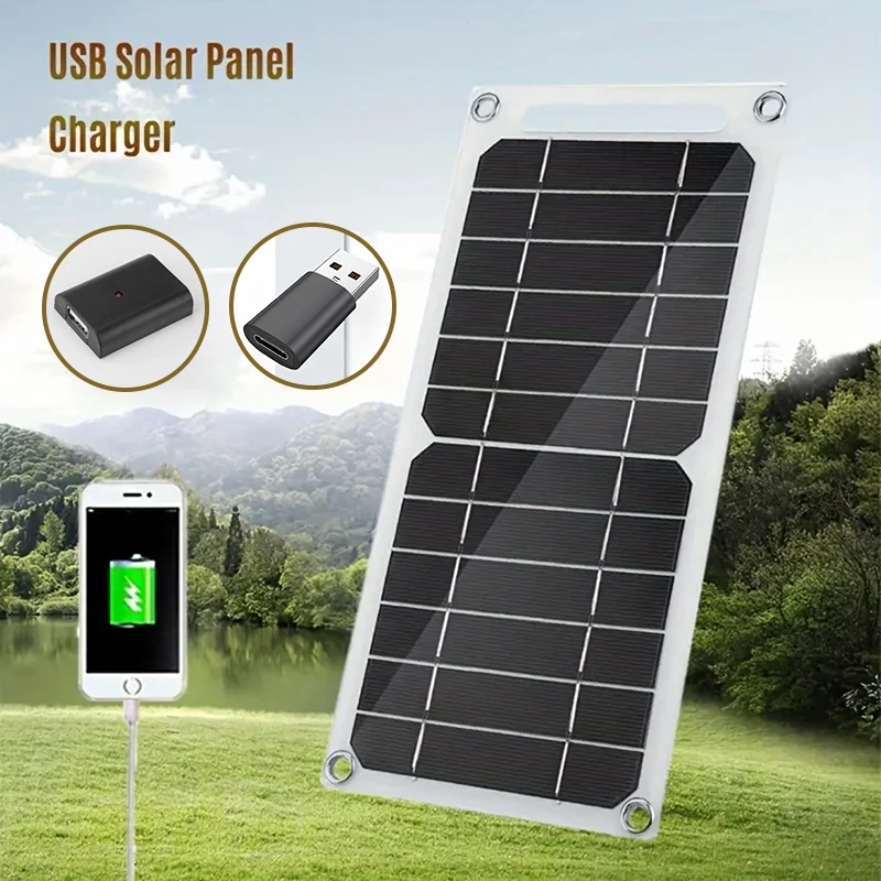 30WPortableSolarPanel5VSolarPlateTypeCSafeChargeStabilize
