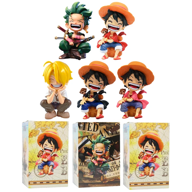 Anime periphere serie neue ONE PIECE Ruffy Solon Sanji Q-version sitzhaltung modell figur spielzeug für kinder geburtstag geschenke