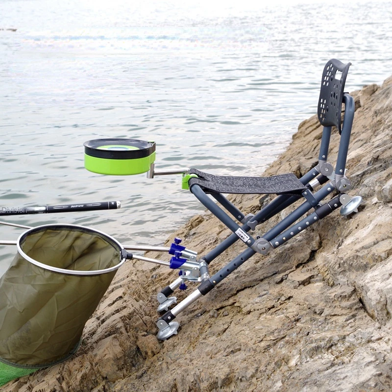 

Fishing Chair Multifunctional Strong Load-Bearing Aluminum alloy Fishing Chair SetAdjustable Backrest Four-leg Recliner