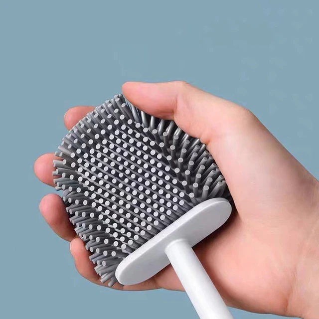 Tpr Silicoen Wc -Kefe Alapfal Függő Ürítő Tartó Rugalmas Sörték Kefe Otthoni Fürdőszoba Tisztító Szerszámok - Image 5