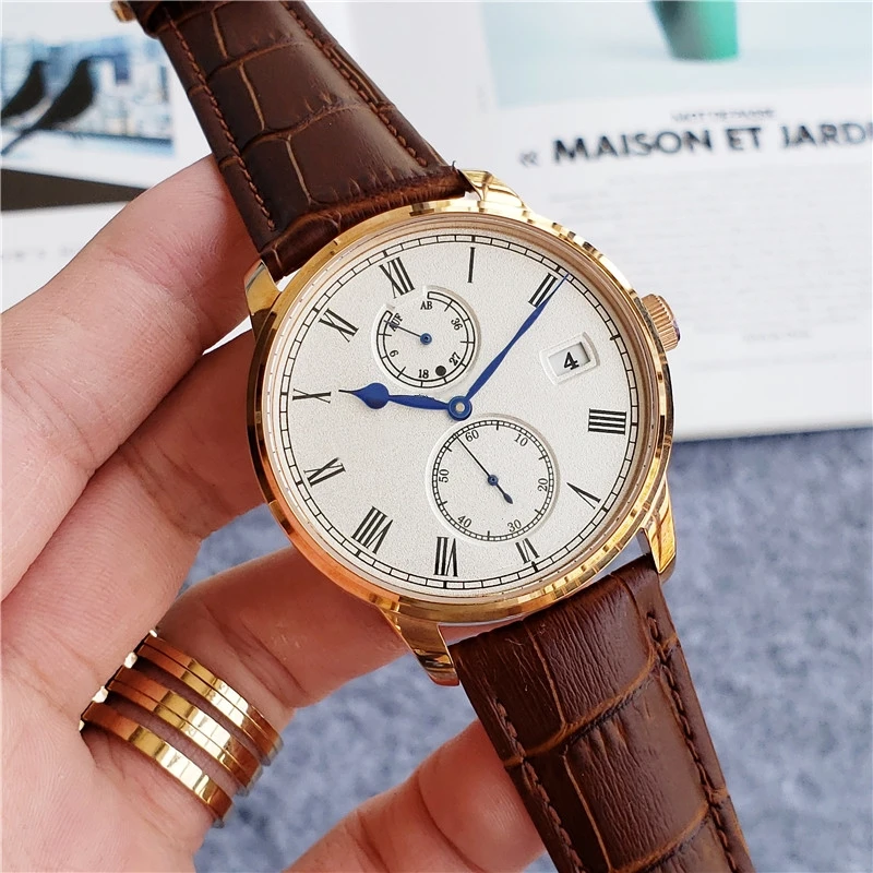 

2023 Vintage Classic Design Perpetual Calendar Casual Belt Generous Men's Fashion Automatic Mechanical Watch Top Luxury Brand